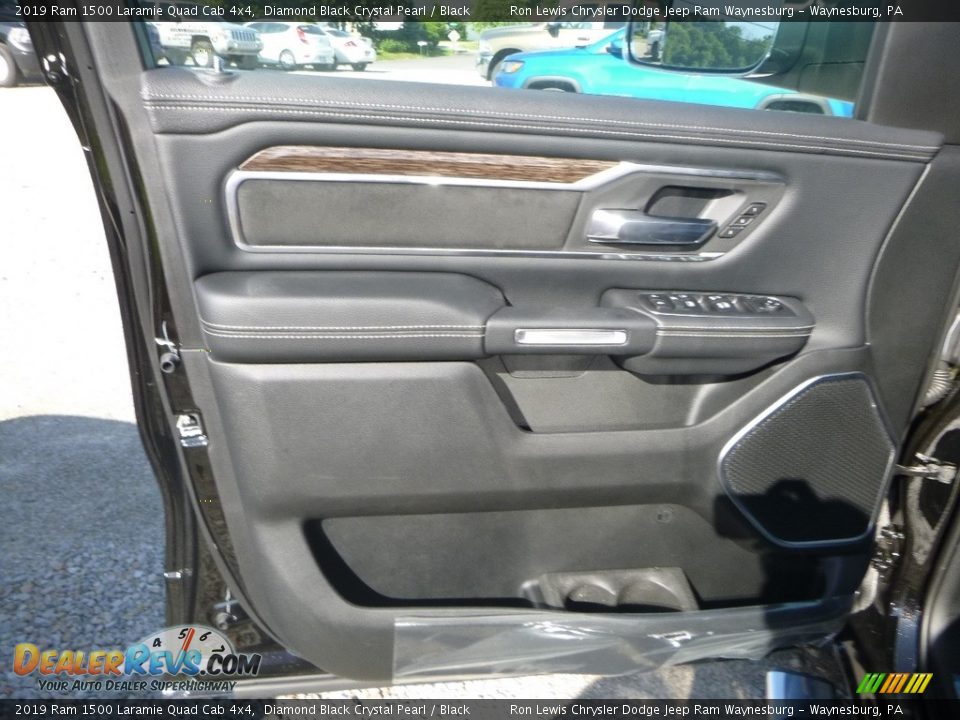 2019 Ram 1500 Laramie Quad Cab 4x4 Diamond Black Crystal Pearl / Black Photo #13