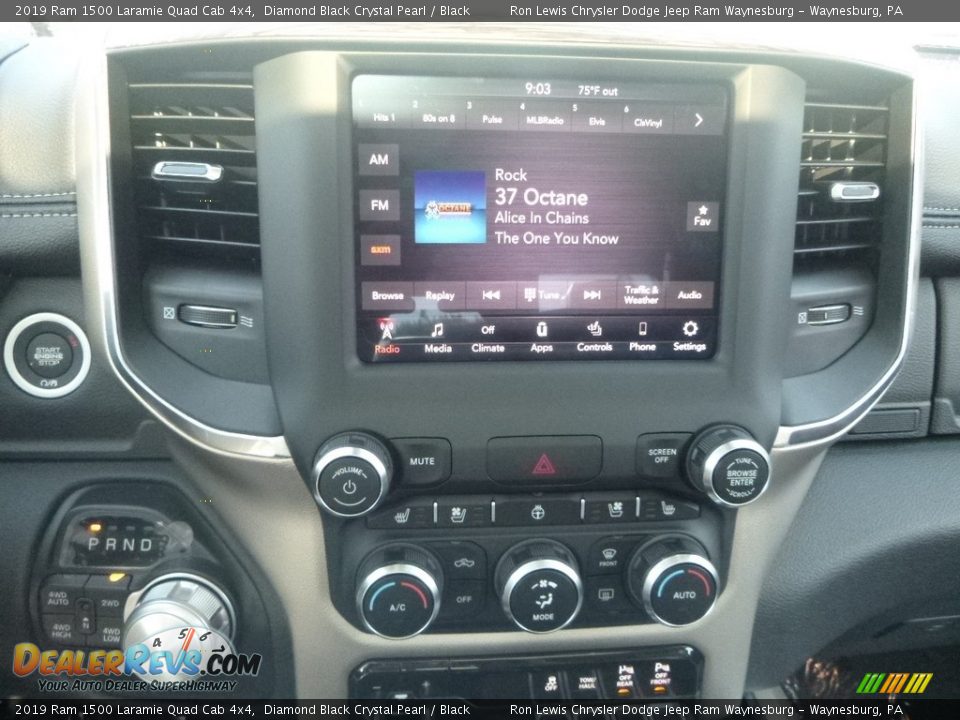 2019 Ram 1500 Laramie Quad Cab 4x4 Diamond Black Crystal Pearl / Black Photo #16