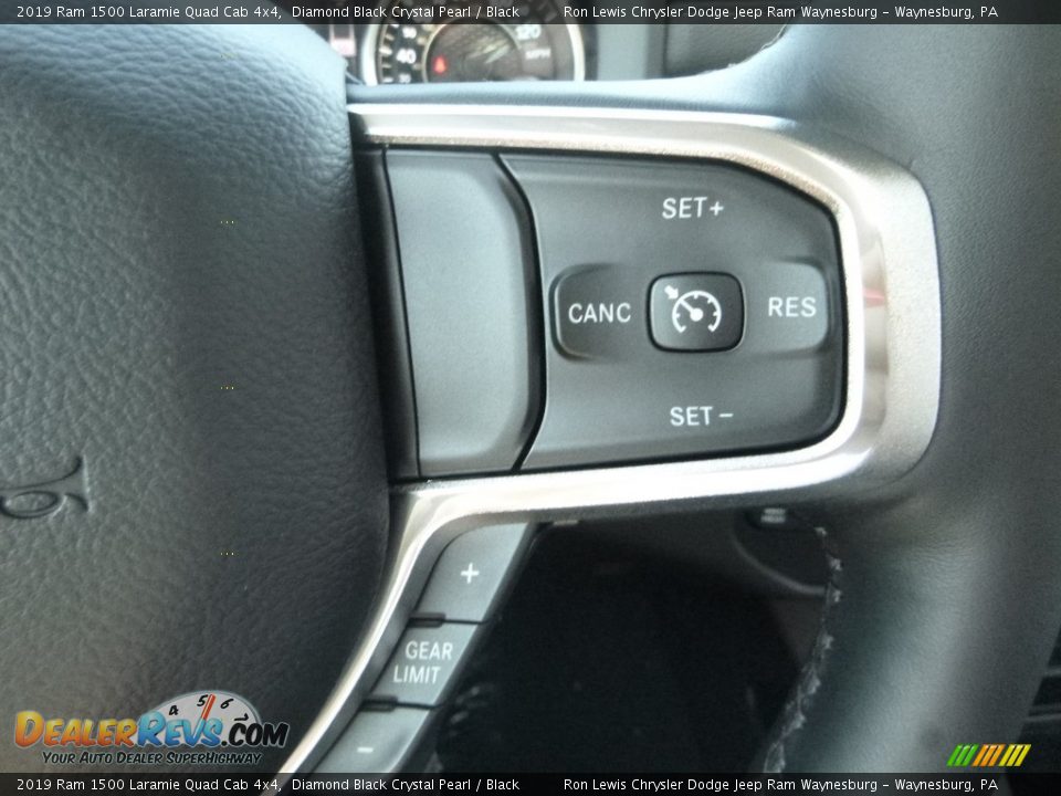 2019 Ram 1500 Laramie Quad Cab 4x4 Diamond Black Crystal Pearl / Black Photo #18
