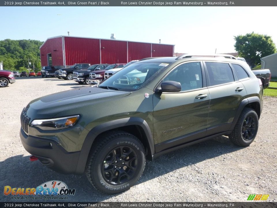 2019 Jeep Cherokee Trailhawk 4x4 Olive Green Pearl / Black Photo #1