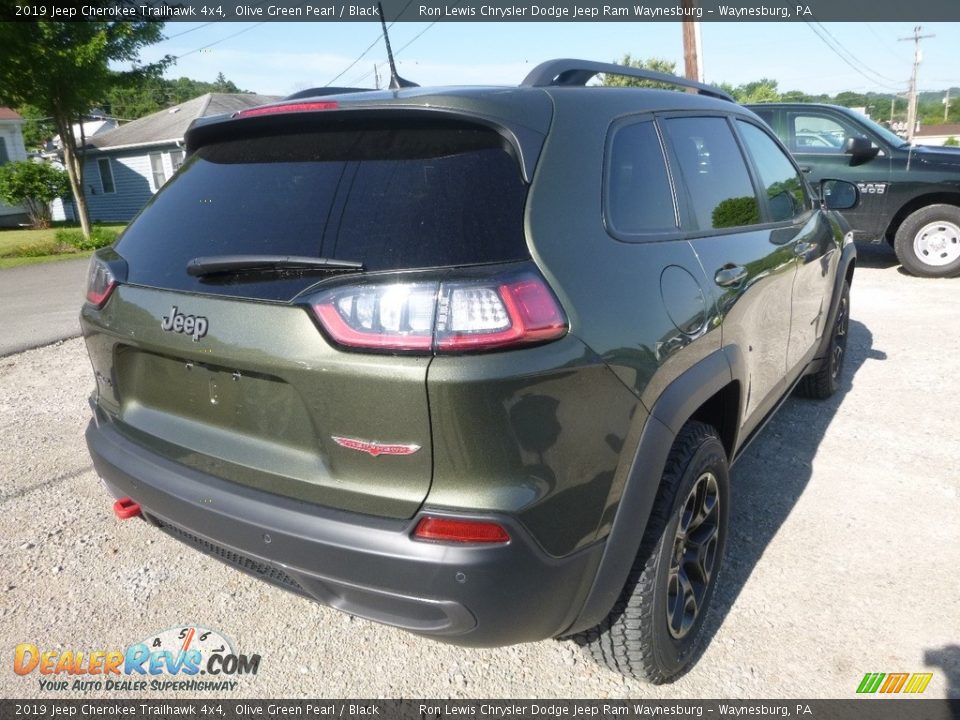 2019 Jeep Cherokee Trailhawk 4x4 Olive Green Pearl / Black Photo #5