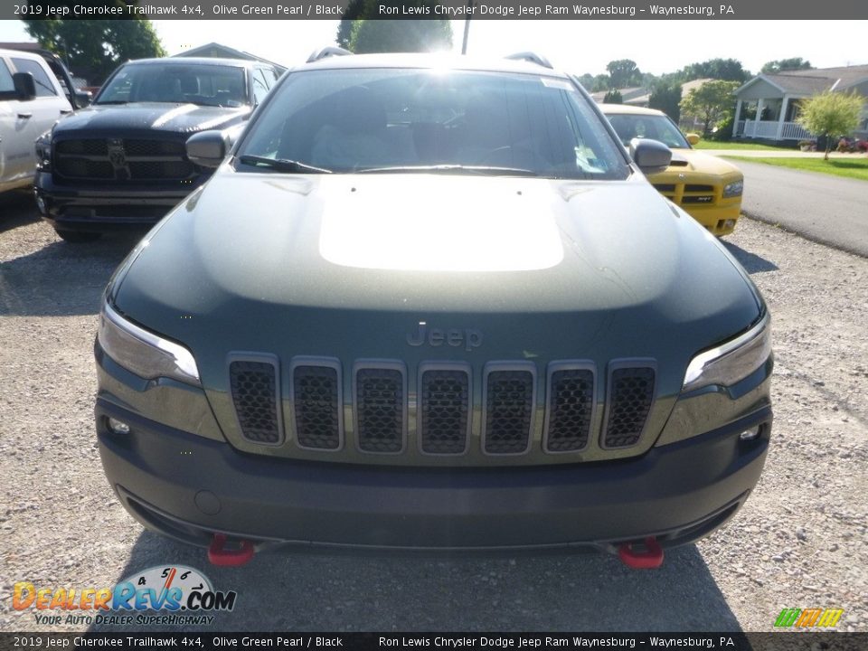 2019 Jeep Cherokee Trailhawk 4x4 Olive Green Pearl / Black Photo #8