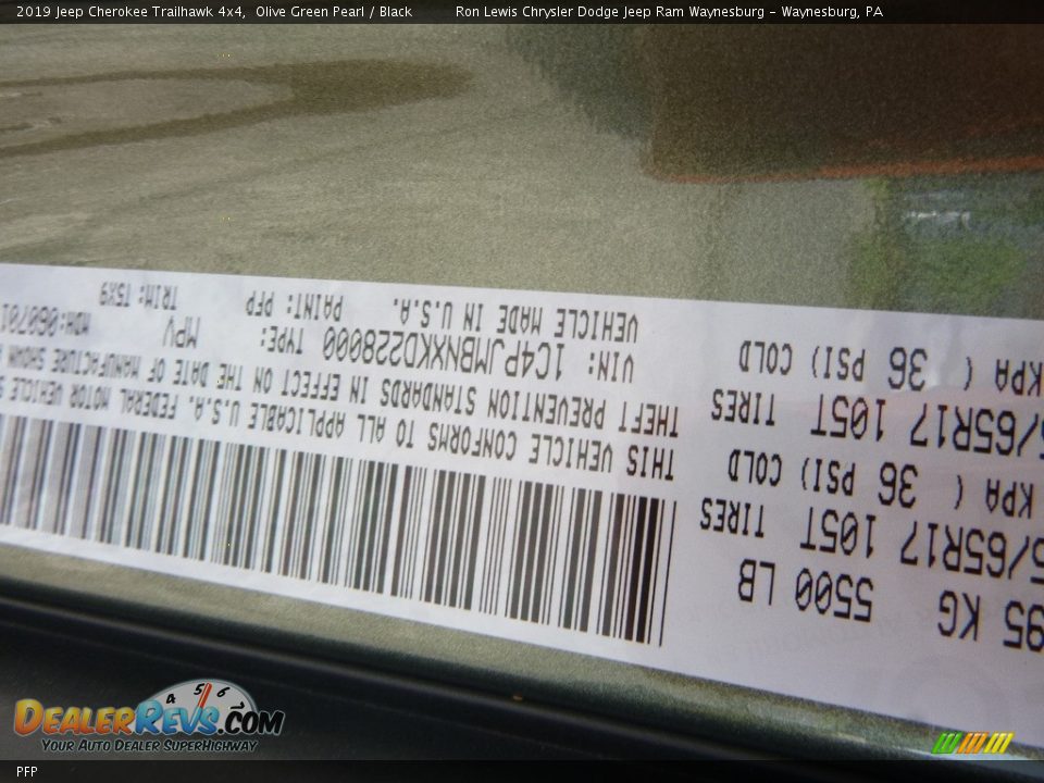 Jeep Color Code PFP Olive Green Pearl