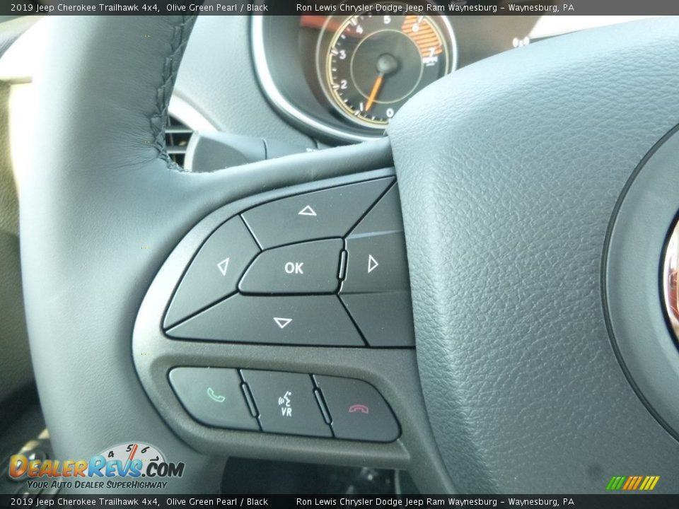2019 Jeep Cherokee Trailhawk 4x4 Olive Green Pearl / Black Photo #19