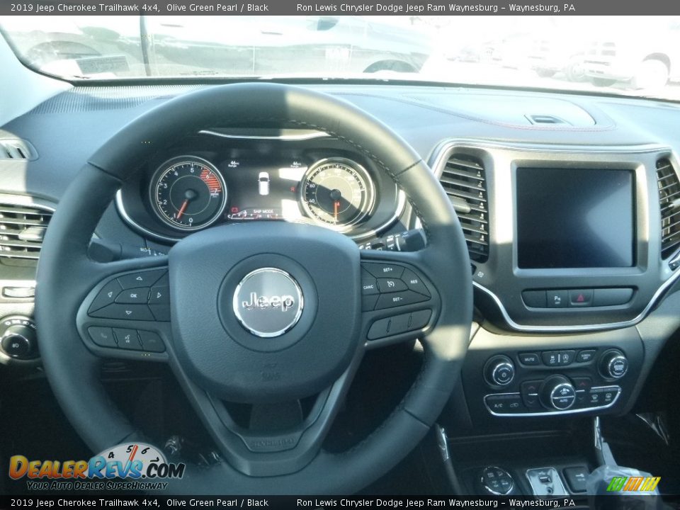 2019 Jeep Cherokee Trailhawk 4x4 Olive Green Pearl / Black Photo #21