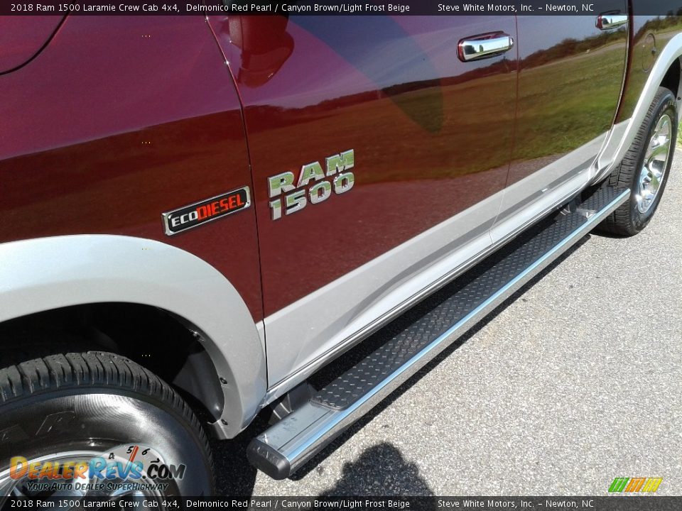 2018 Ram 1500 Laramie Crew Cab 4x4 Delmonico Red Pearl / Canyon Brown/Light Frost Beige Photo #34