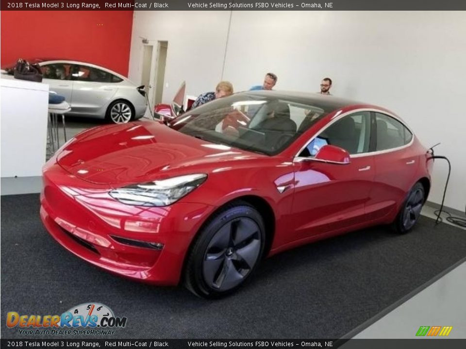 2018 Tesla Model 3 Long Range Red Multi-Coat / Black Photo #1