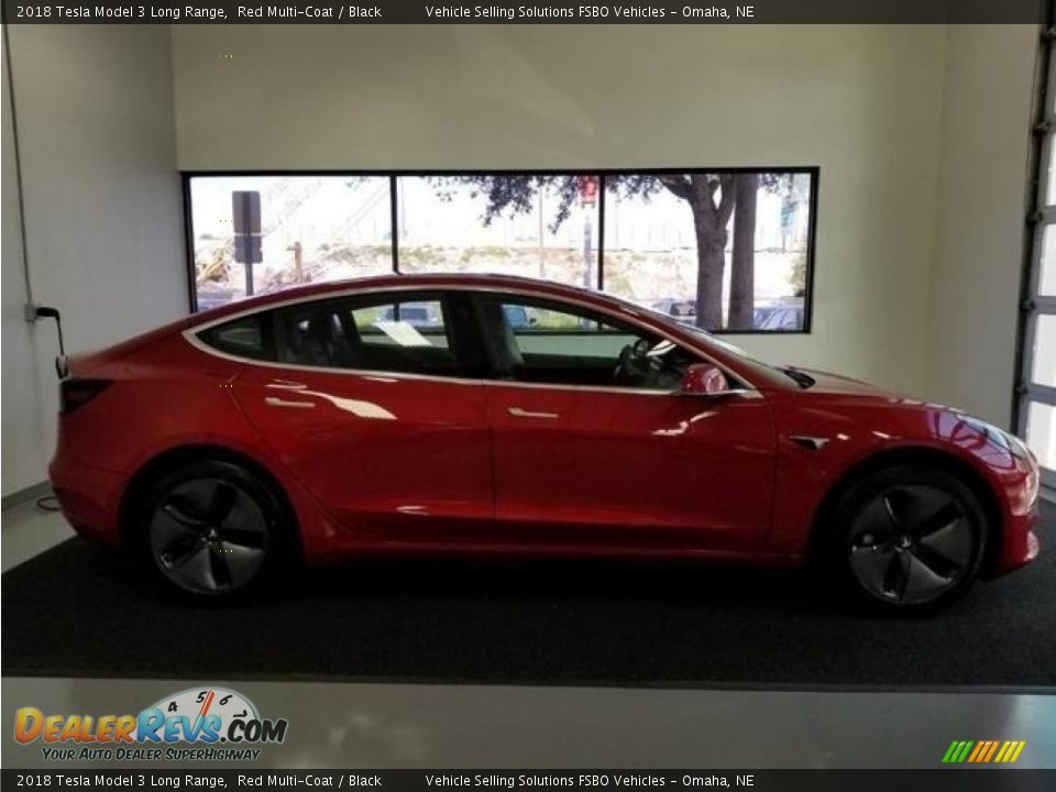 2018 Tesla Model 3 Long Range Red Multi-Coat / Black Photo #2