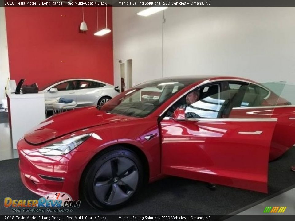2018 Tesla Model 3 Long Range Red Multi-Coat / Black Photo #5