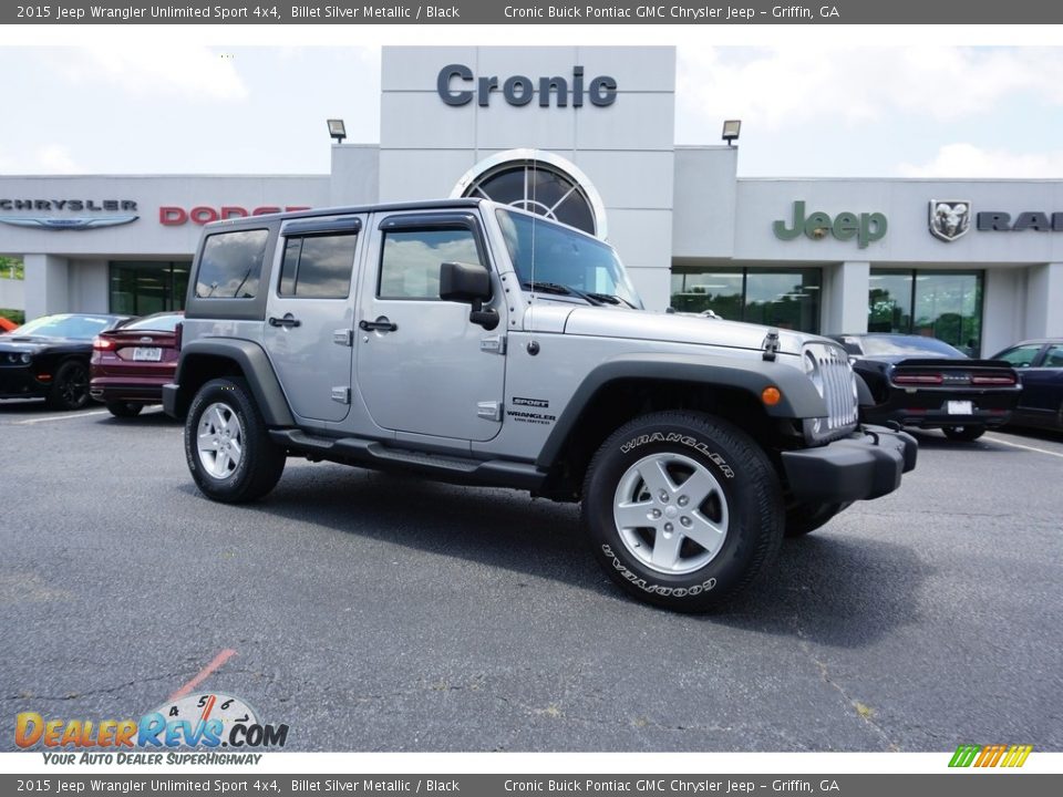 2015 Jeep Wrangler Unlimited Sport 4x4 Billet Silver Metallic / Black Photo #1