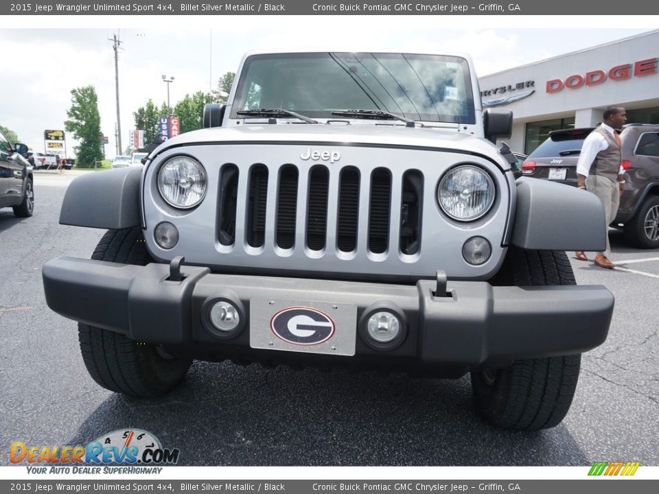 2015 Jeep Wrangler Unlimited Sport 4x4 Billet Silver Metallic / Black Photo #2