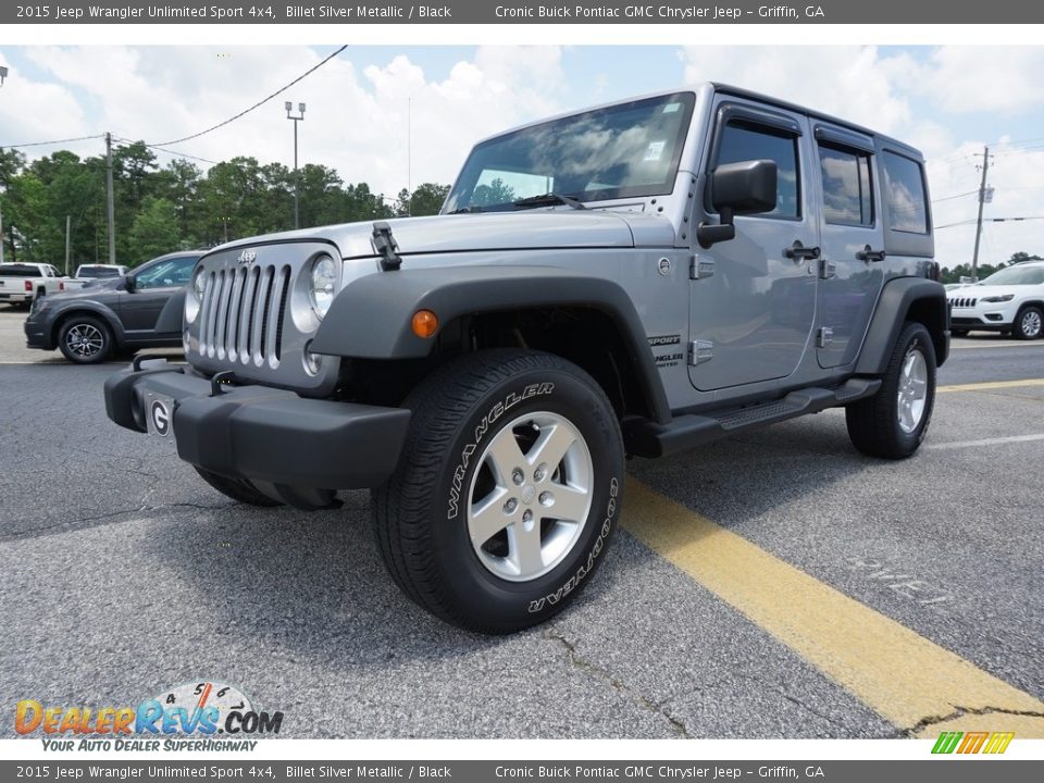 2015 Jeep Wrangler Unlimited Sport 4x4 Billet Silver Metallic / Black Photo #3