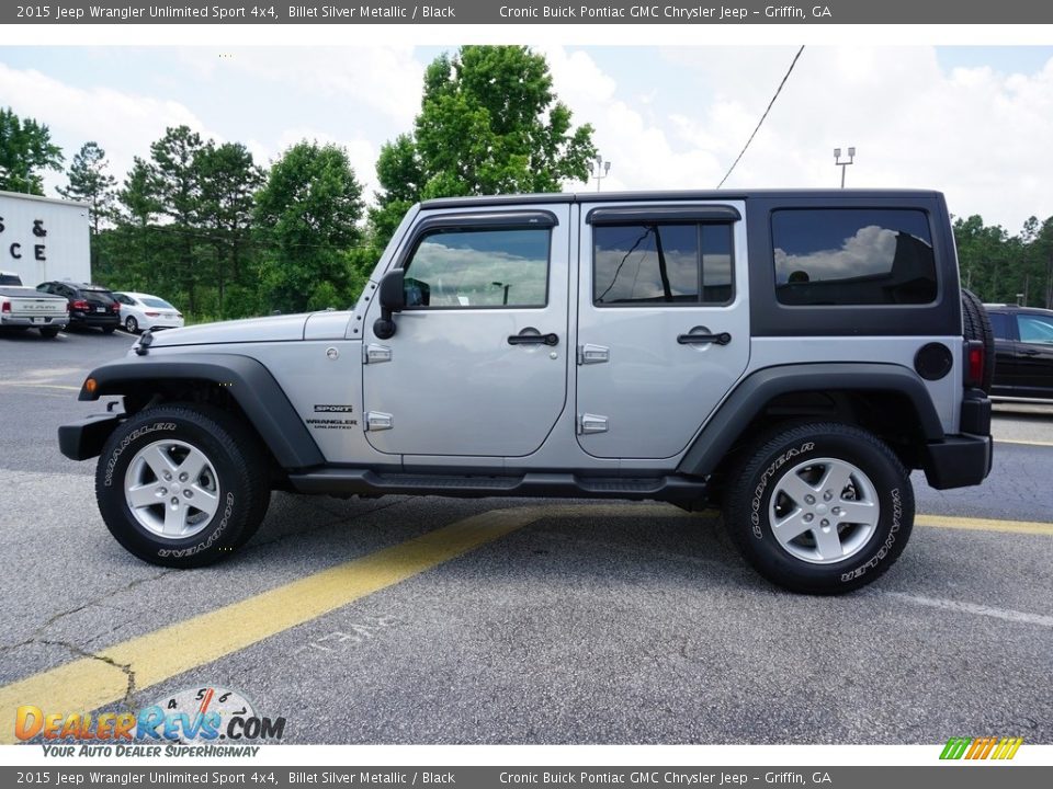 2015 Jeep Wrangler Unlimited Sport 4x4 Billet Silver Metallic / Black Photo #7