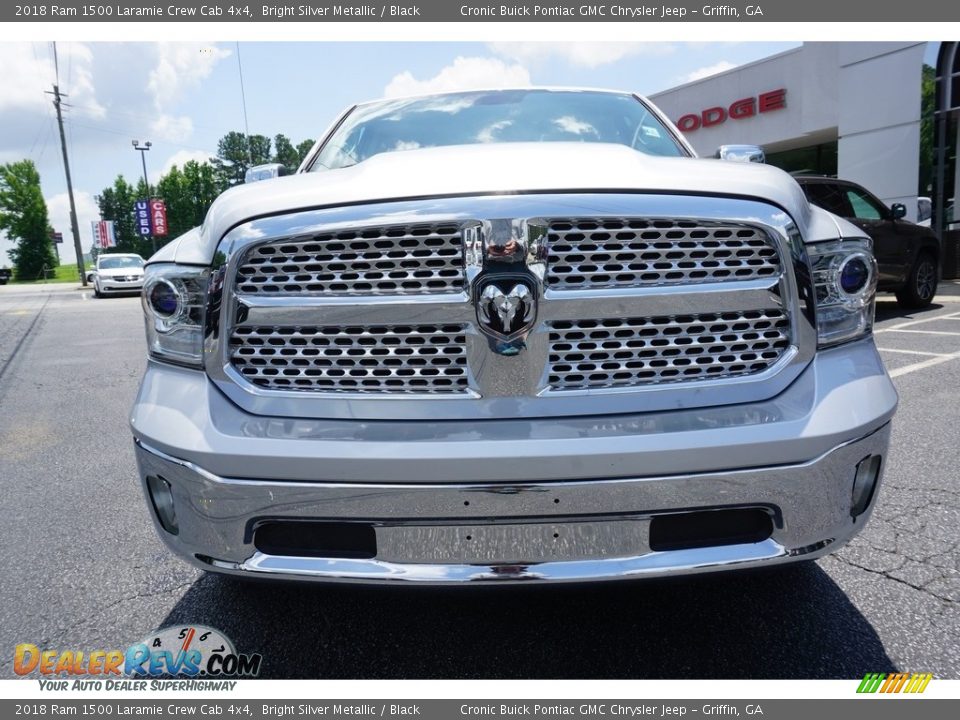 2018 Ram 1500 Laramie Crew Cab 4x4 Bright Silver Metallic / Black Photo #2