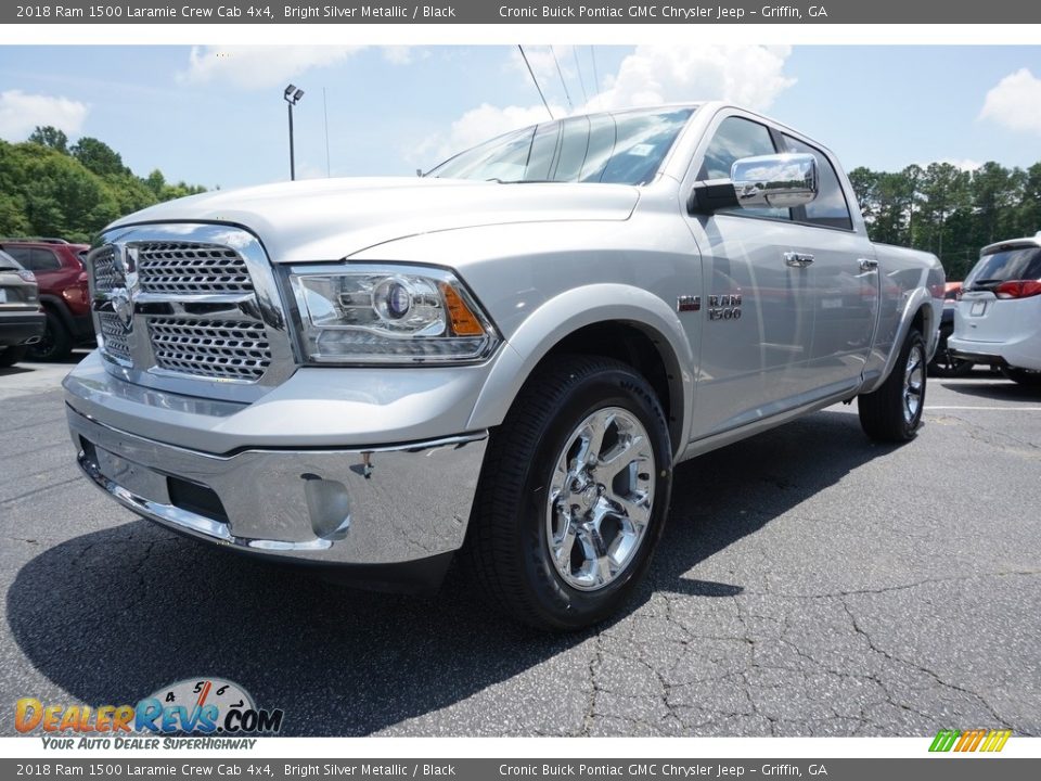 2018 Ram 1500 Laramie Crew Cab 4x4 Bright Silver Metallic / Black Photo #3