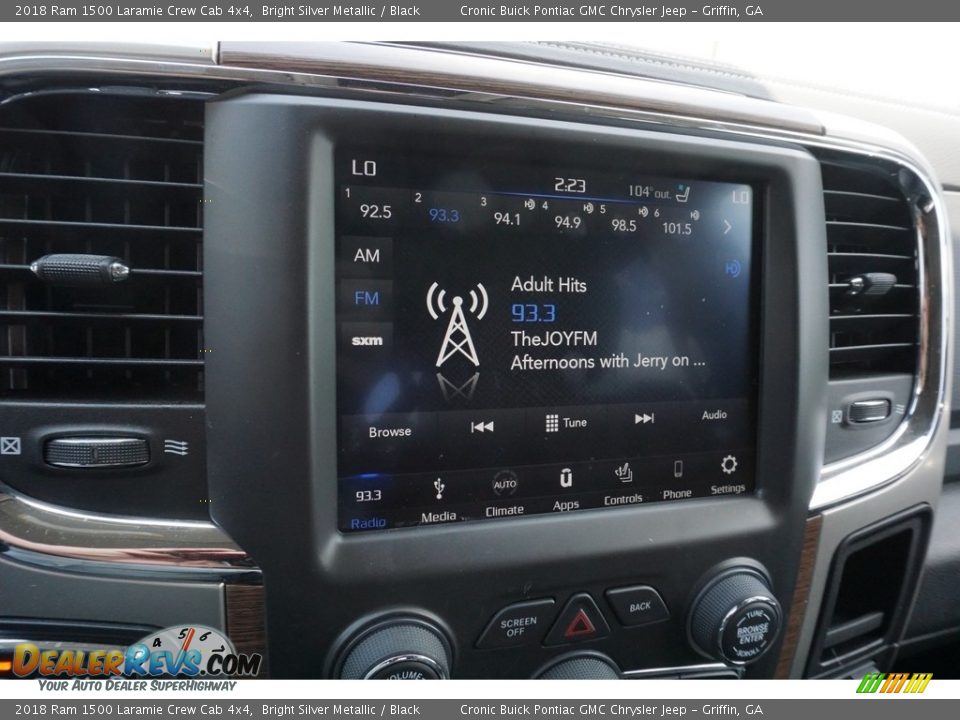 2018 Ram 1500 Laramie Crew Cab 4x4 Bright Silver Metallic / Black Photo #6