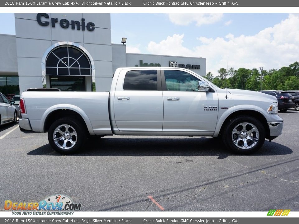 2018 Ram 1500 Laramie Crew Cab 4x4 Bright Silver Metallic / Black Photo #13