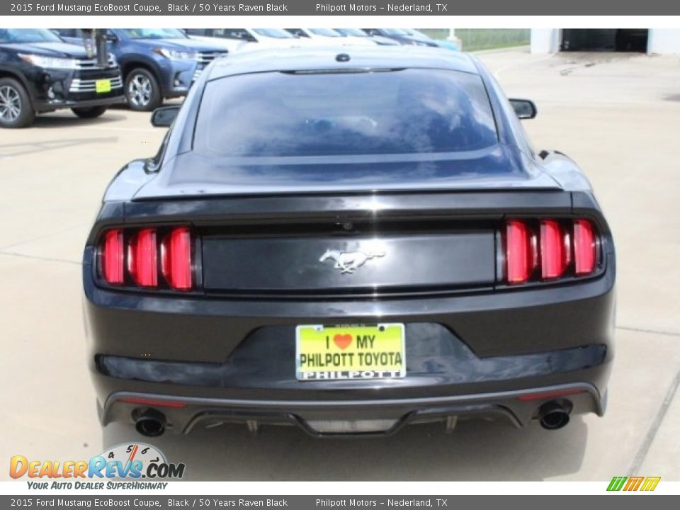 2015 Ford Mustang EcoBoost Coupe Black / 50 Years Raven Black Photo #7