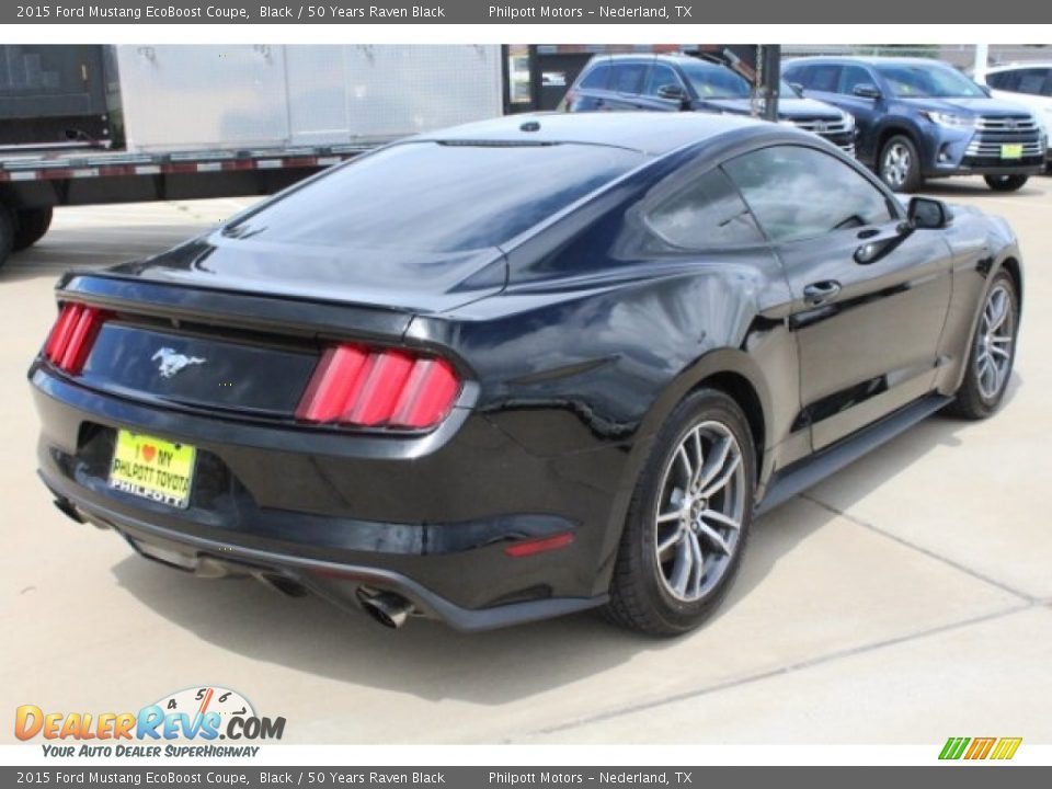 2015 Ford Mustang EcoBoost Coupe Black / 50 Years Raven Black Photo #8