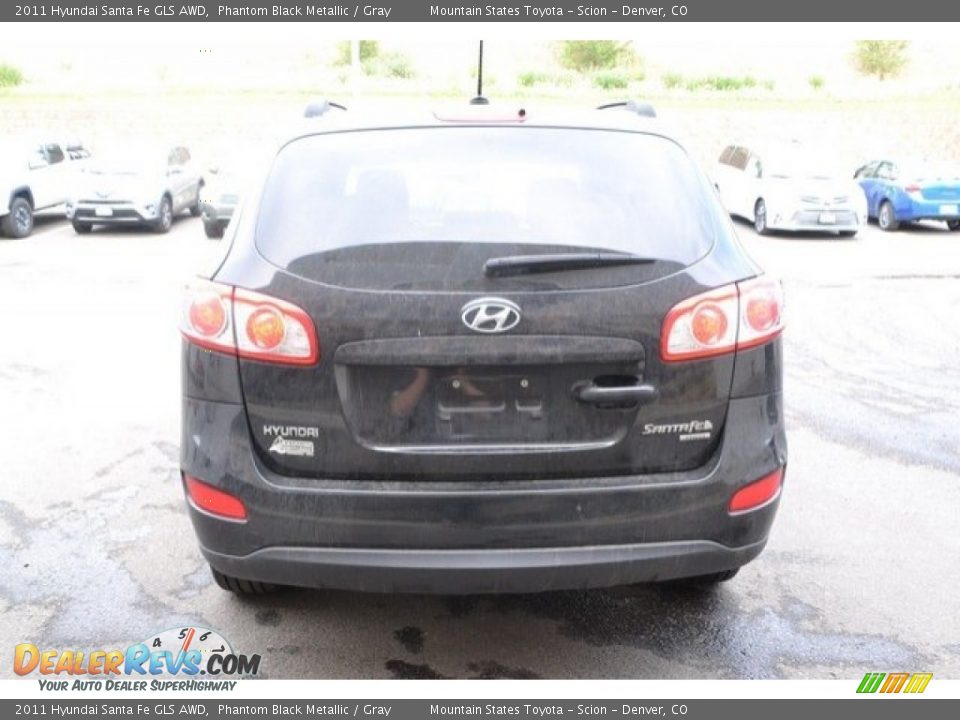 2011 Hyundai Santa Fe GLS AWD Phantom Black Metallic / Gray Photo #6