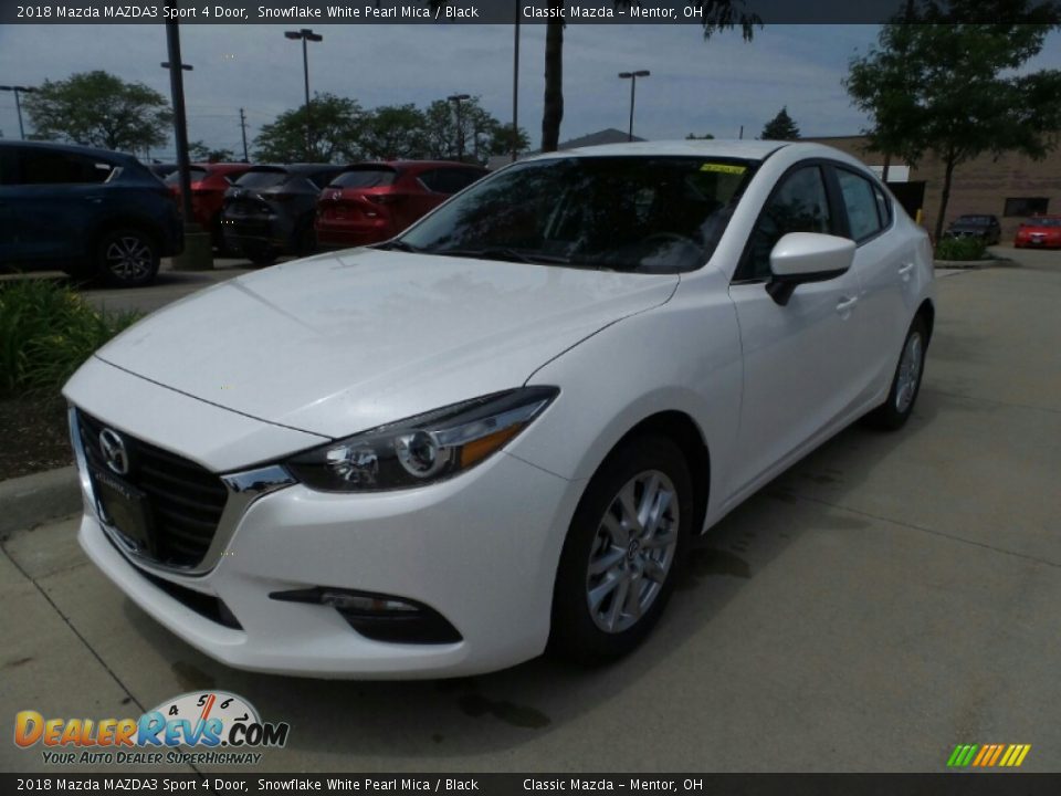 2018 Mazda MAZDA3 Sport 4 Door Snowflake White Pearl Mica / Black Photo #1