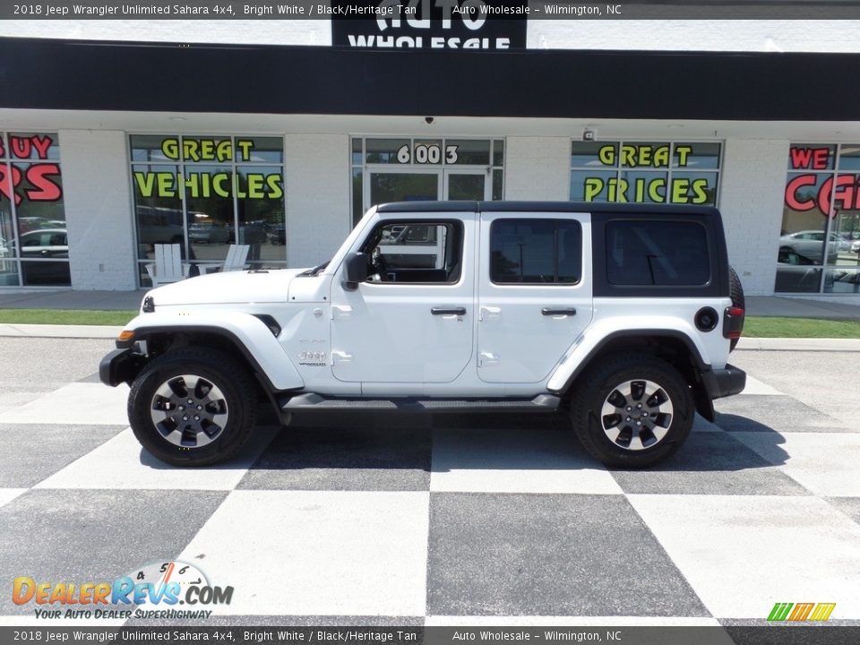 2018 Jeep Wrangler Unlimited Sahara 4x4 Bright White / Black/Heritage Tan Photo #1