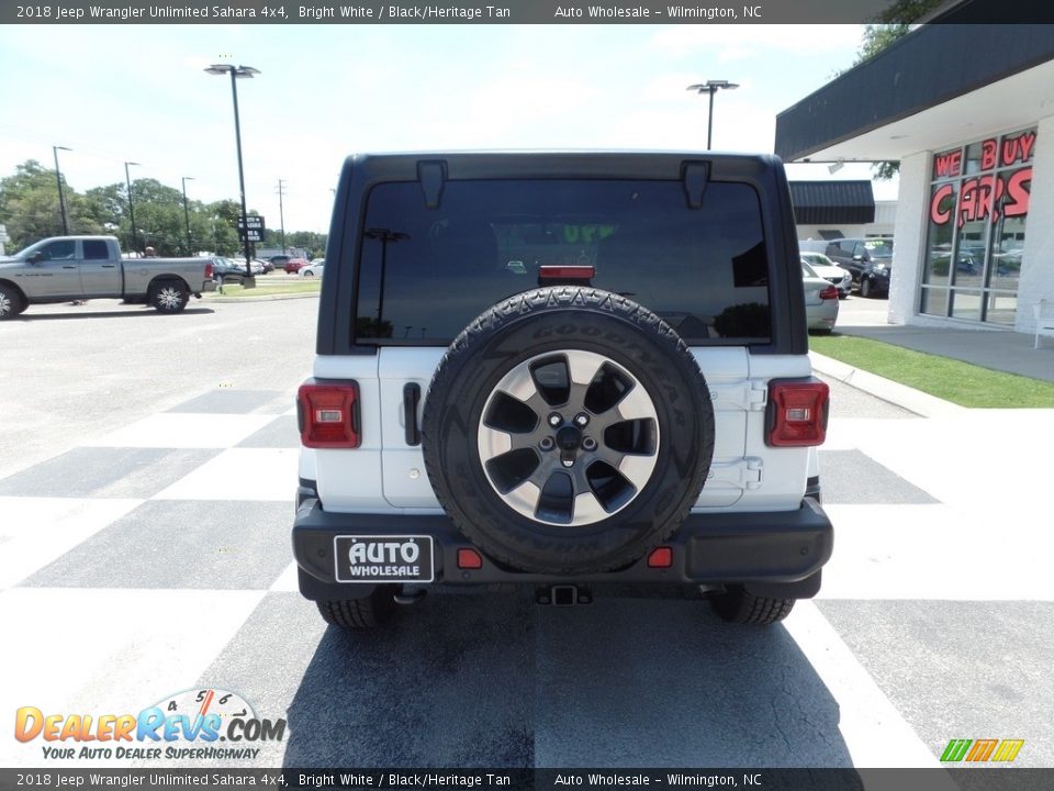 2018 Jeep Wrangler Unlimited Sahara 4x4 Bright White / Black/Heritage Tan Photo #4