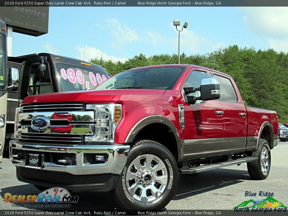 2018 Ford F250 Super Duty Lariat Crew Cab 4x4 Ruby Red / Camel Photo #1