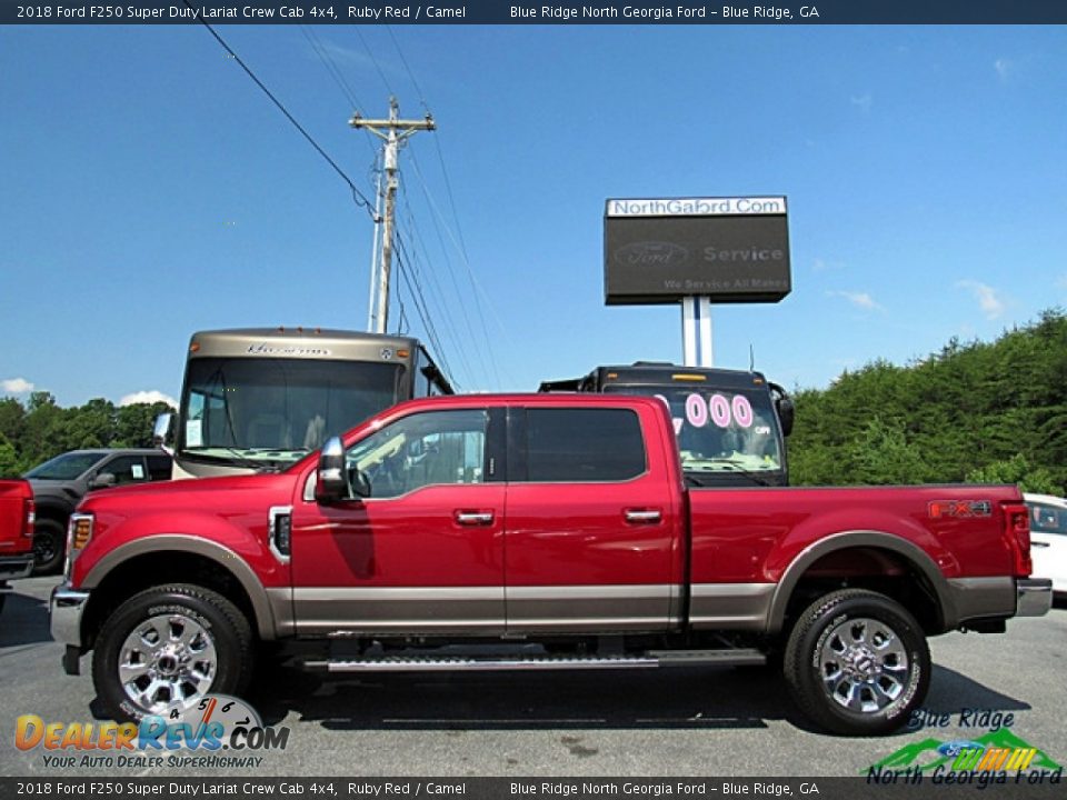 2018 Ford F250 Super Duty Lariat Crew Cab 4x4 Ruby Red / Camel Photo #2