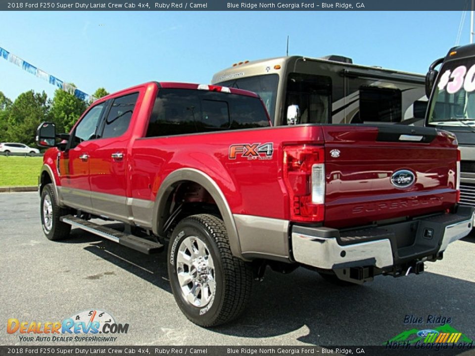 2018 Ford F250 Super Duty Lariat Crew Cab 4x4 Ruby Red / Camel Photo #3