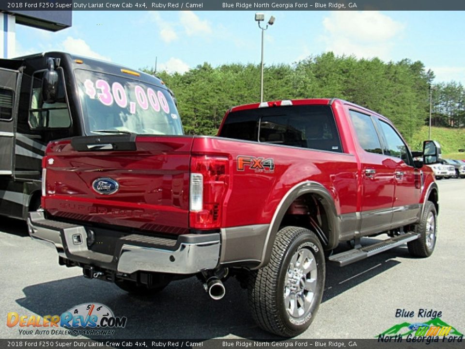 2018 Ford F250 Super Duty Lariat Crew Cab 4x4 Ruby Red / Camel Photo #5