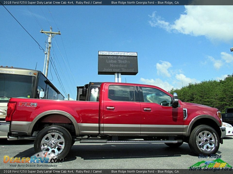 2018 Ford F250 Super Duty Lariat Crew Cab 4x4 Ruby Red / Camel Photo #6