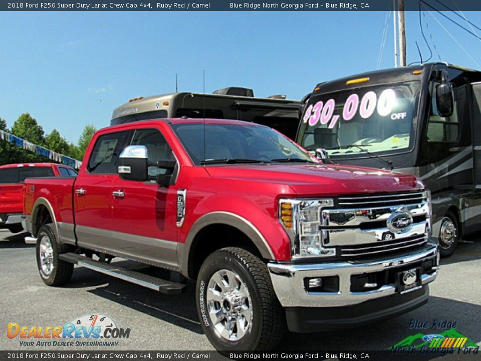 2018 Ford F250 Super Duty Lariat Crew Cab 4x4 Ruby Red / Camel Photo #7