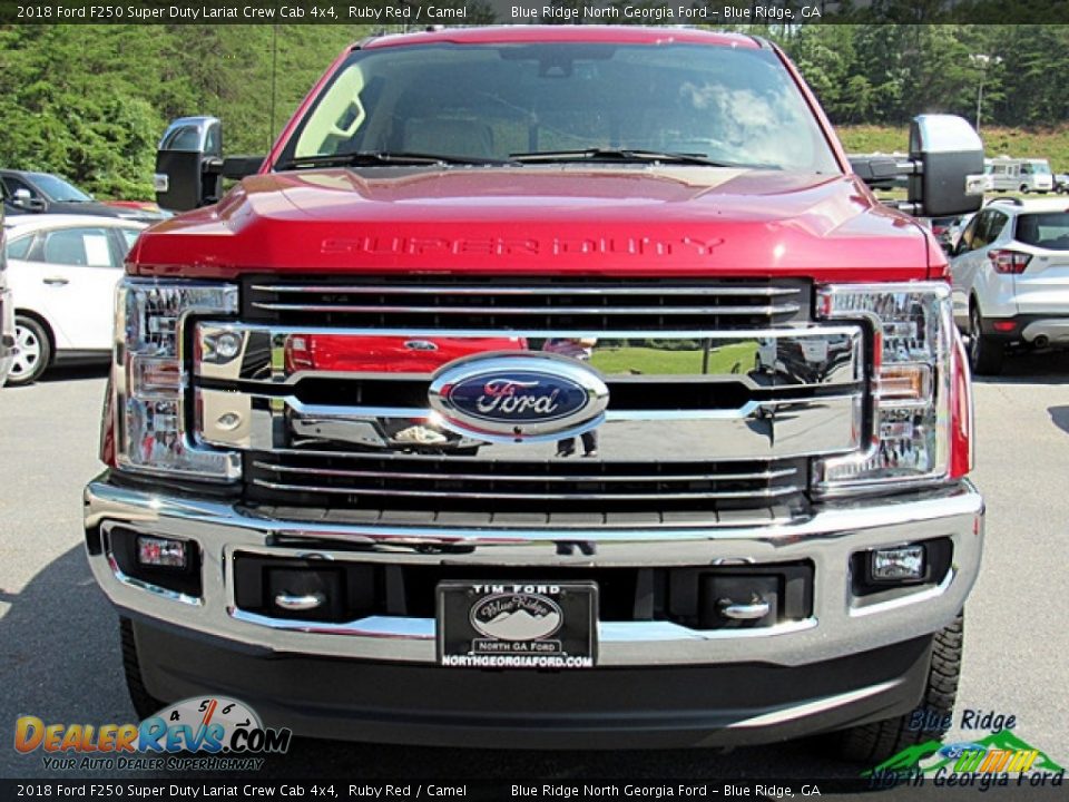 2018 Ford F250 Super Duty Lariat Crew Cab 4x4 Ruby Red / Camel Photo #8