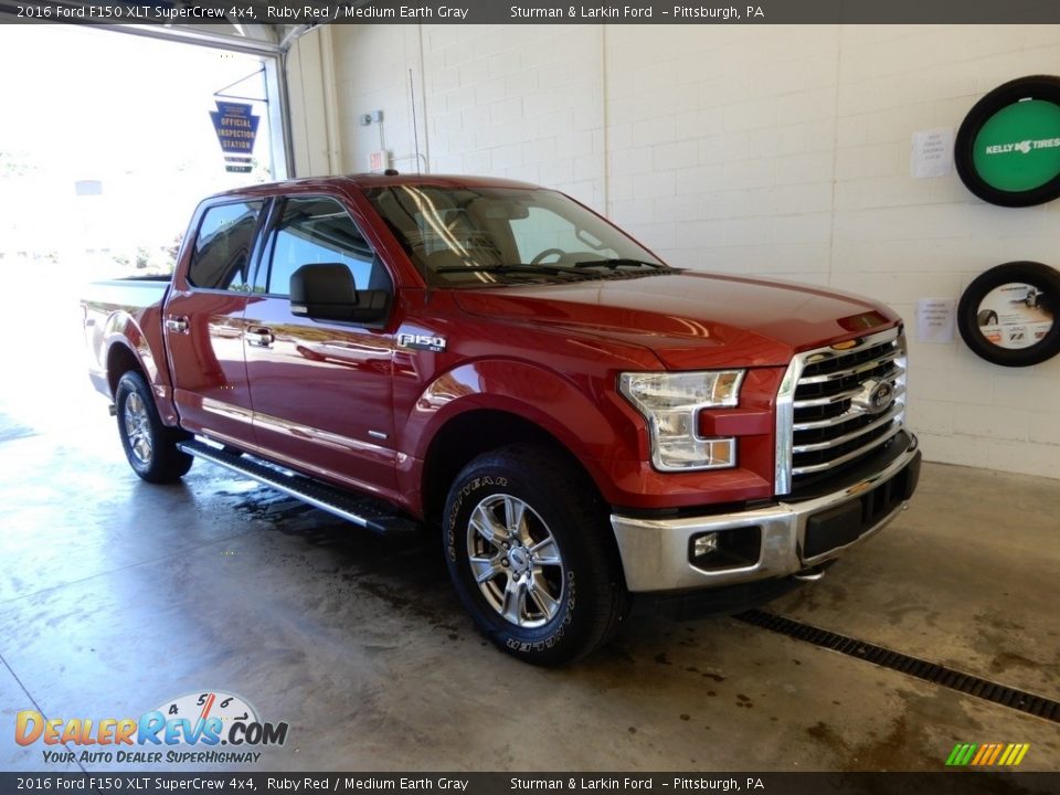 2016 Ford F150 XLT SuperCrew 4x4 Ruby Red / Medium Earth Gray Photo #1