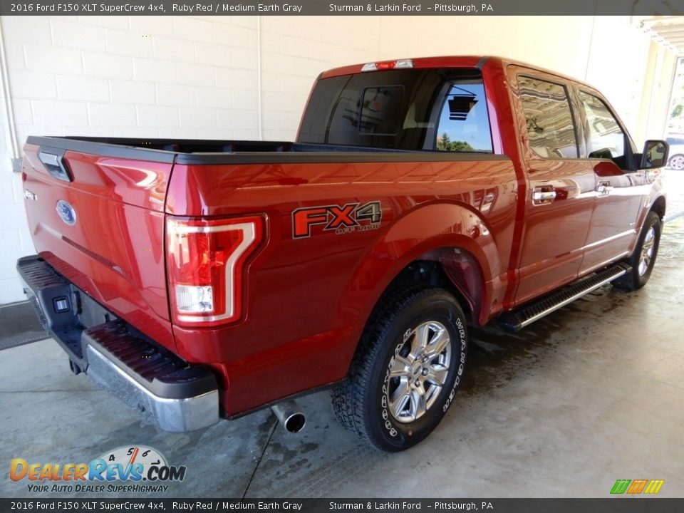 2016 Ford F150 XLT SuperCrew 4x4 Ruby Red / Medium Earth Gray Photo #2