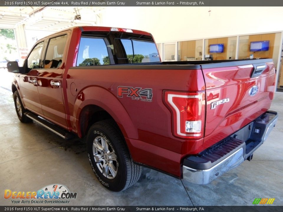 2016 Ford F150 XLT SuperCrew 4x4 Ruby Red / Medium Earth Gray Photo #3