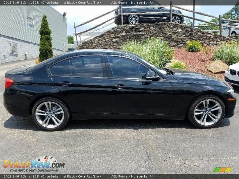 2013 BMW 3 Series 328i xDrive Sedan Jet Black / Coral Red/Black Photo #6