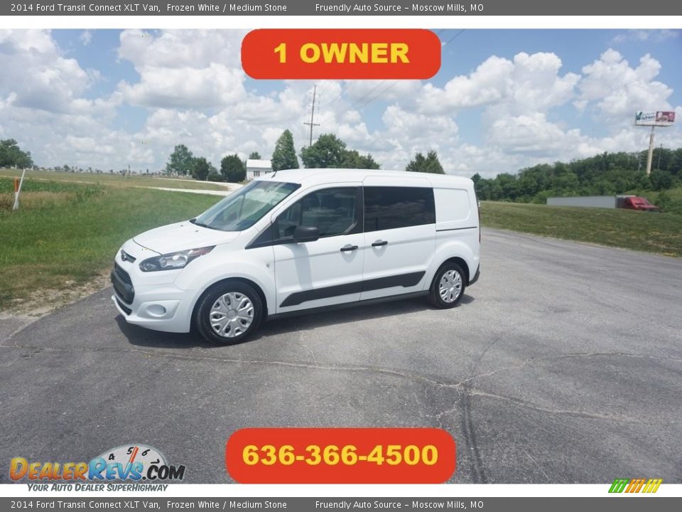 2014 Ford Transit Connect XLT Van Frozen White / Medium Stone Photo #1