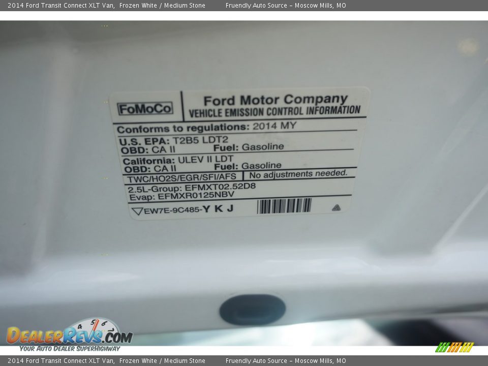 2014 Ford Transit Connect XLT Van Frozen White / Medium Stone Photo #36