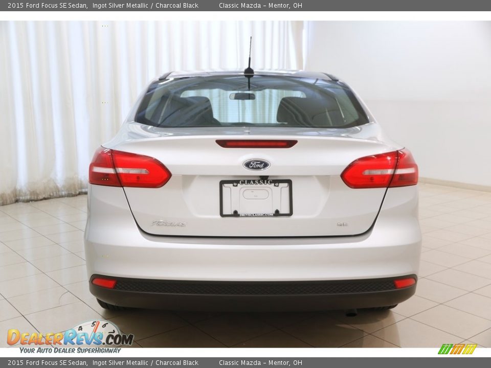 2015 Ford Focus SE Sedan Ingot Silver Metallic / Charcoal Black Photo #15