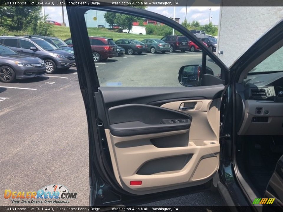 2018 Honda Pilot EX-L AWD Black Forest Pearl / Beige Photo #10