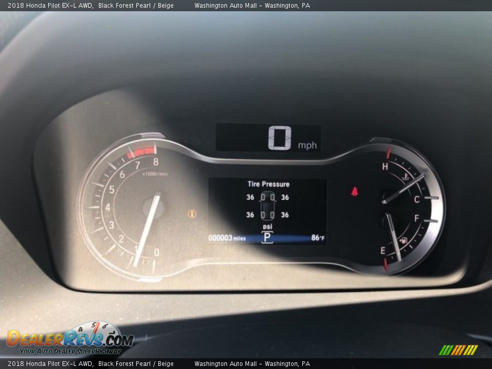 2018 Honda Pilot EX-L AWD Black Forest Pearl / Beige Photo #12
