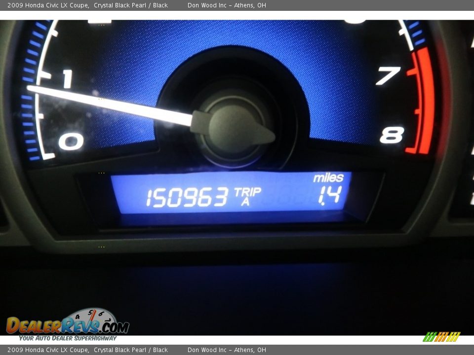 2009 Honda Civic LX Coupe Crystal Black Pearl / Black Photo #14