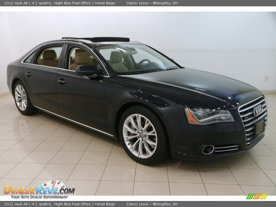 2012 Audi A8 L 4.2 quattro Night Blue Pearl Effect / Velvet Beige Photo #1