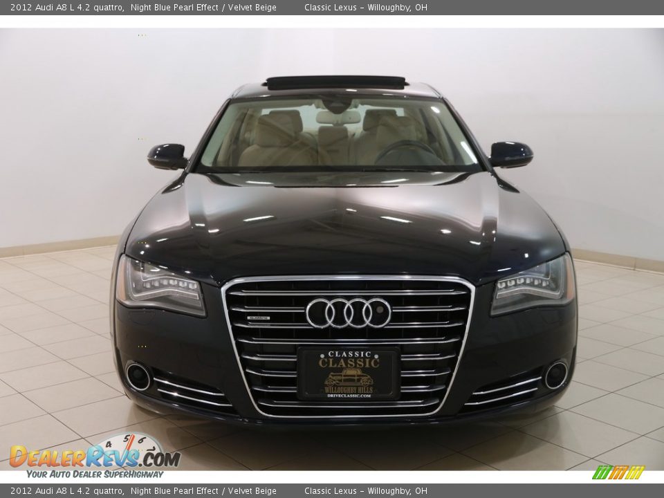 2012 Audi A8 L 4.2 quattro Night Blue Pearl Effect / Velvet Beige Photo #2