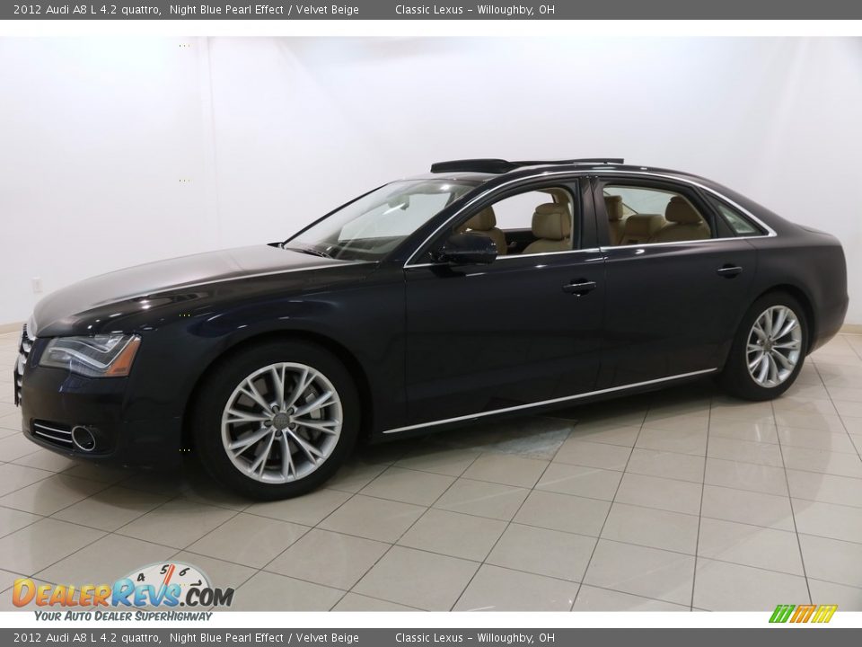2012 Audi A8 L 4.2 quattro Night Blue Pearl Effect / Velvet Beige Photo #3
