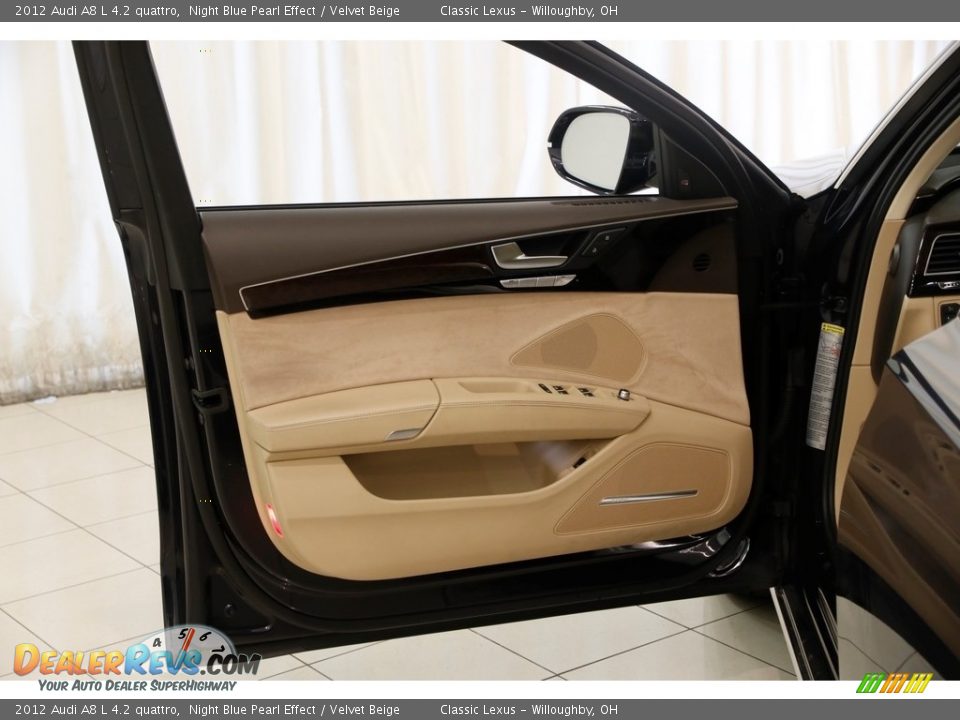 2012 Audi A8 L 4.2 quattro Night Blue Pearl Effect / Velvet Beige Photo #4