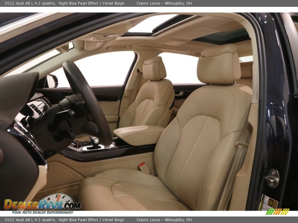 2012 Audi A8 L 4.2 quattro Night Blue Pearl Effect / Velvet Beige Photo #6