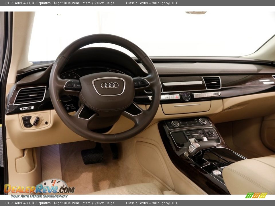 2012 Audi A8 L 4.2 quattro Night Blue Pearl Effect / Velvet Beige Photo #7